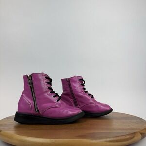 Little Kids Girls Steve Madden Figaro Pink Patent Combat Boots Booties Size 11 C